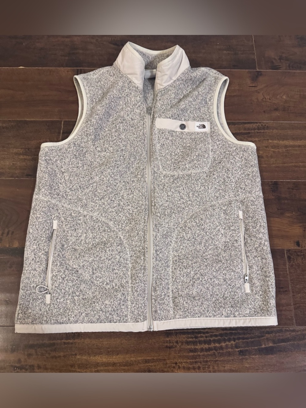 The North Face Men's Gordon Lyons Full-Zip Vest Medium Gray and Cream